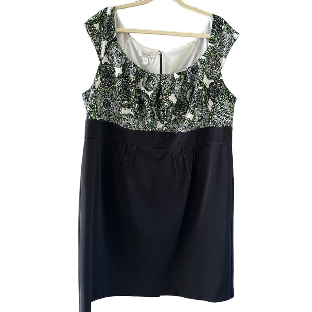 Dress Barn Woman Dress black bottom print top area black,green&black…